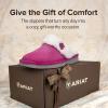 ARIAT Women’s Jackie Square Toe Warm Soft Genuine Suede Leather Indoor Outdoor Slippers with Plush Collar(Very Berry Pink)