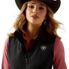 ARIAT Womens Logo Softshell Vest(Black)