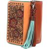 ARIAT Women’s Lorelei Clutch Calf Hair Tooled Wallet, Tan, One Size