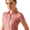 ARIAT Womens Motif Polo(Rose Baroque Horse)