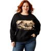 ARIAT Women’s Outlaw Oversized Sweatshirt(Black)