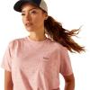 ARIAT Womens Rebar Cotton Strong T-shirtShirt(Mauveglow Space Dye)