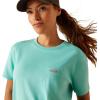 ARIAT Womens Rebar Cotton Strong T-shirtShirt(Pool)
