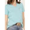 ARIAT Women’s Rebar Cotton Strong V-Neck Top(Bachelor Button Heather)