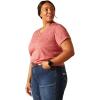 ARIAT Women’s Rebar Cotton Strong V-Neck Top(Mineral Red)