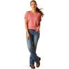 ARIAT Women’s Rebar Cotton Strong V-Neck Top(Mineral Red)
