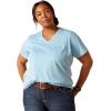 ARIAT Women’s Rebar Cotton Strong V-Neck Top(Norse Blue Heather)