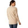 ARIAT Womens Rebar Gridwork Baselayer 1/4 Zip T-Shirt(Oatmeal Heather)
