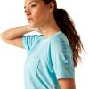 ARIAT Womens Rebar Heat Fighter T-Shirt(Arctic Blue/Cendre Blue)