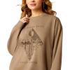ARIAT Women’s Western Days Oversized Sweatshirt(Dark Khaki)