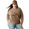 ARIAT Women’s Western Days Oversized Sweatshirt(Dark Khaki)