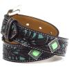 ARIAT Youth Brown Floral Belt with Painted Turquoise Inlay(Brown)