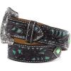 ARIAT Youth Brown Floral Belt with Painted Turquoise Inlay(Brown)