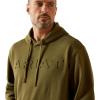 ARIAT mens Ariat Embossed Logo Hoodie(Winter Moss)