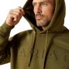 ARIAT mens Ariat Embossed Logo Hoodie(Winter Moss)