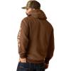 ARIAT mens Logo Hoodie(Chestnut Heather/Tan)