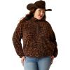 ARIAT womens Berber Snap Front Sweatshirt(Lila Leopard)