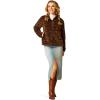ARIAT womens Berber Snap Front Sweatshirt(Lila Leopard)