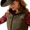 ARIAT womens Grizzly Quilted Vest(Earth)