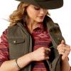 ARIAT womens Grizzly Quilted Vest(Earth)