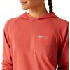 ARIAT womens Rebar Cotton Strong Hooded T-shirt(Mineral Red)
