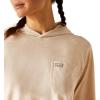 ARIAT womens Rebar Cotton Strong Hooded T-shirt(Oatmeal Heather)