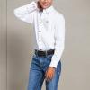 Ariat Boys’ Solid Twill Classic Fit Shirt(White)