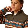 Ariat Men’s Basis 2.0 1/4 Zip Sweatshirt(Turquoise Serape)