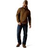 Ariat Men’s Caldwell Logo 1/4 Zip Sweater(Dark Brown Heather)