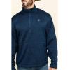 Ariat Men’s Caldwell Logo 1/4 Zip Sweater(Indigo Heather)