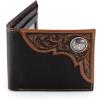 Ariat Men’s Distressed Corner Over Circle Trifold Wallet(Tan)
