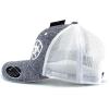 Ariat Men’s Flexfit 110 Snapback with Offset Logo, White Contrast Stitching, and Mesh Snap Back, Heather Grey