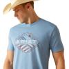 Ariat Men’s Graphic T-Shirt(Light Blue Heather/Usa Range)