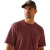 Ariat Men’s Rebar Short Sleeve Crew(Burgundy Heather)