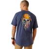 Ariat Men’s Rebar Short Sleeve Crew(Navy Heather/Usa)