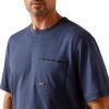 Ariat Men’s Rebar Short Sleeve Crew(Navy Heather/Usa)