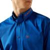 Ariat Men’s Team Logo Twill Classic Fit Shirt(Blue/Orange)