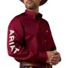 Ariat Men’s Team Logo Twill Classic Fit Shirt(Burgundy/White)