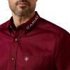 Ariat Men’s Team Logo Twill Classic Fit Shirt(Burgundy/White)