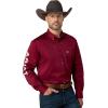 Ariat Men’s Team Logo Twill Classic Fit Shirt(Burgundy/White)