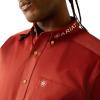 Ariat Men’s Team Logo Twill Classic Fit Shirt(Dark Red/Khaki)