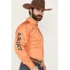 Ariat Men’s Team Logo Twill Classic Fit Shirt(Orange/Navy)