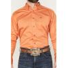 Ariat Men’s Team Logo Twill Classic Fit Shirt(Orange/Navy)