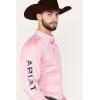 Ariat Men’s Team Logo Twill Classic Fit Shirt(Pink/Directoire Blue)