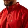 Ariat Men’s Team Logo Twill Classic Fit Shirt(Red/Khaki)