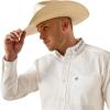 Ariat Men’s Team Logo Twill Classic Fit Shirt(White/Khaki)