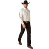 Ariat Men’s Team Logo Twill Classic Fit Shirt(White/Orange)