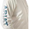 Ariat Men’s Team Logo Twill Classic Fit Shirt(White/Teal)