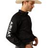 Ariat Men’s Team Logo Twill Fitted Shirt(Black/Grey)
