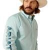 Ariat Men’s Team Logo Twill Fitted Shirt(Light Aqua)